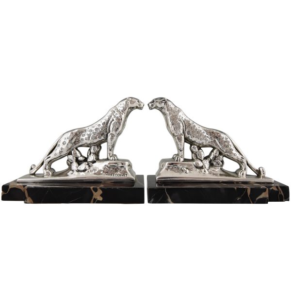 Art Deco panther bookends