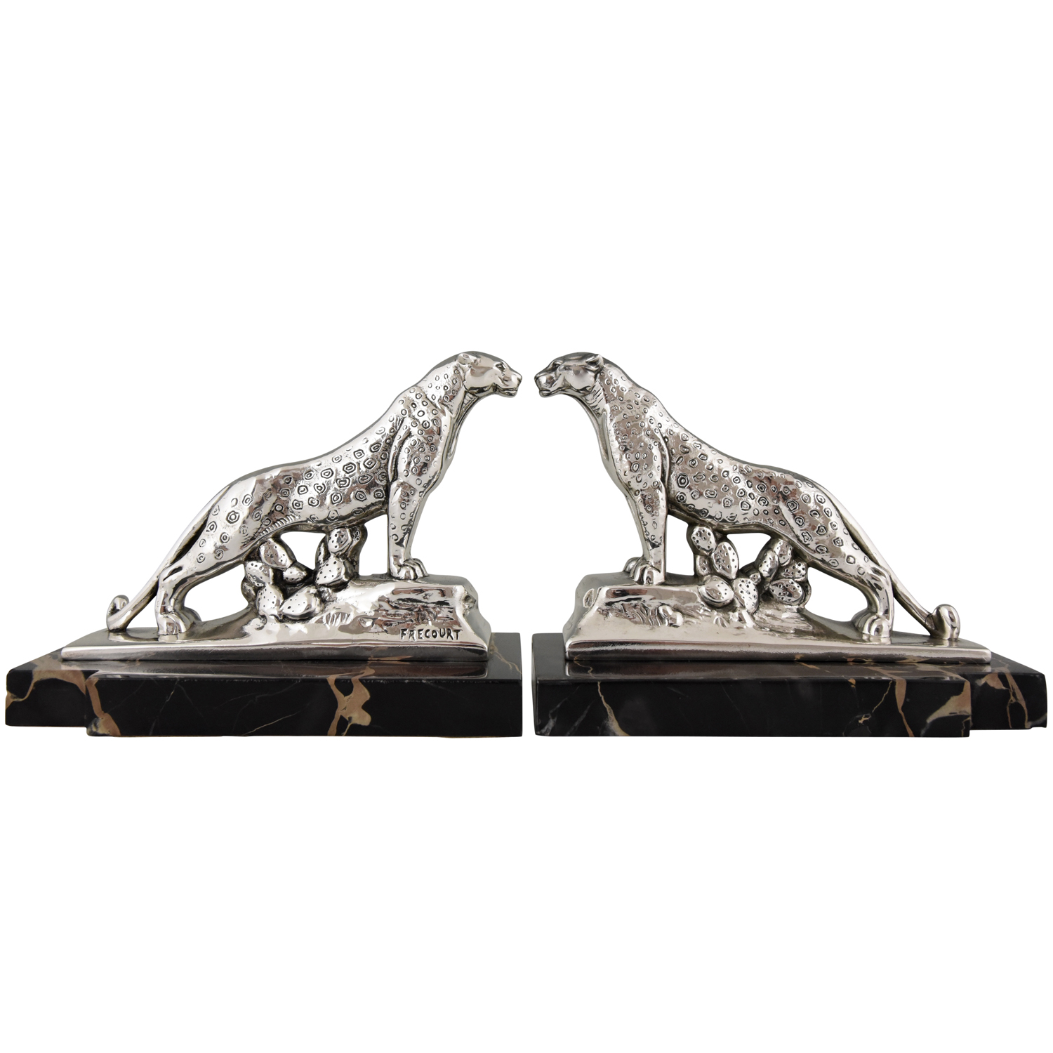 Art Deco panther bookends