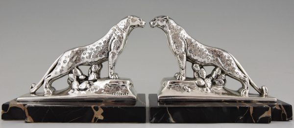 Art Deco panther bookends