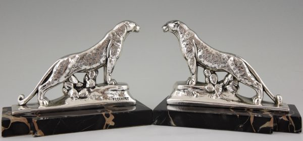 Art Deco panther bookends