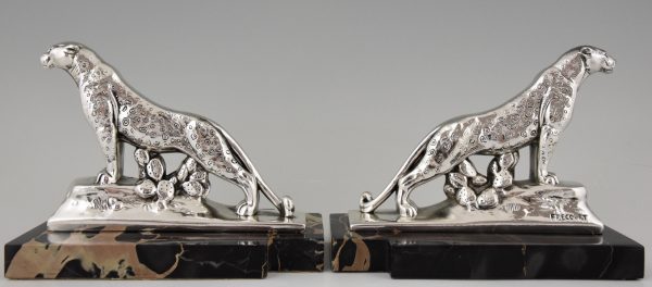 Art Deco panther bookends