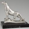 Art Deco silvered panther bookends