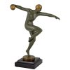 Art Deco bronze sculpture nude dancer with ball