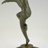 Art Deco bronze sculpture nude dancer with ball