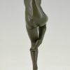 Art Deco sculpture bronze danseuse nue au ballon