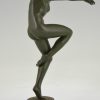 Art Deco sculpture bronze danseuse nue au ballon