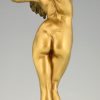 Art Deco bronzen sculptuur staand naakt