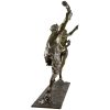 Grande sculpture Art Deco bronze femme nue et satyr dansant.