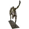 Impressive Art Deco sculpture bronze nude and satyr dancing
