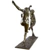 Groot Art Deco bronzen beeld naakte vrouw dansend met sater