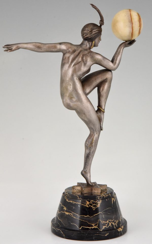 Stella Art Deco bronze sculpture danseuse au ballon