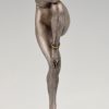 Stella Art Deco bronzen sculptuur dansend naakt met bal