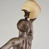 Stella Art Deco bronze sculpture nude dancer with ball