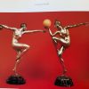 Stella Art Deco bronze sculpture nude dancer with ball