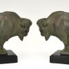 Art Deco serre livres bison