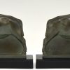 Art Deco bison bookends