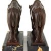 Art Deco bookends bison