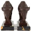 Art Deco bookends bison