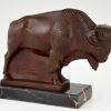 Art Deco bookends bison