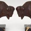 Art Deco bookends bison