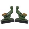 Art Deco bookends kneeling nudes with baskets