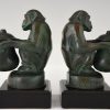 Art Deco bookends monkeys