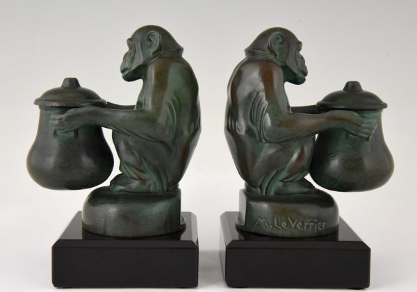 Art Deco bookends monkeys