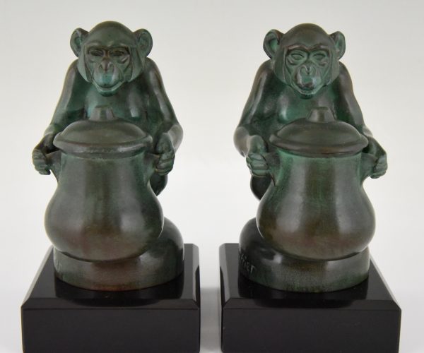 Art Deco bookends monkeys