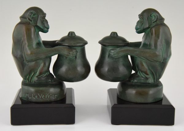 Art Deco bookends monkeys