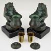 Art Deco bookends monkeys