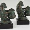 Art Deco bookends monkeys