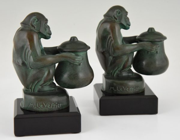 Art Deco bookends monkeys