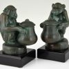 Art Deco bookends monkeys