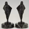 Art Deco bookends nude with drape.