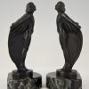 Art Deco bookends nude with drape.