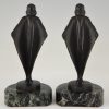 Art Deco bookends nude with drape.