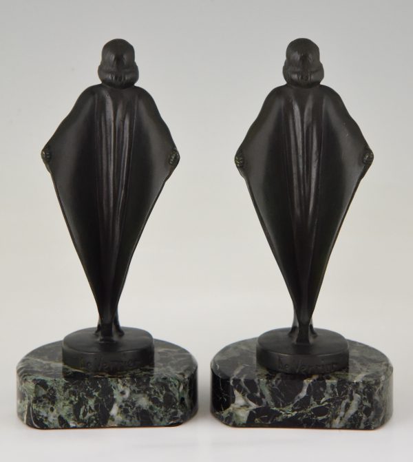 Art Deco bookends nude with drape.