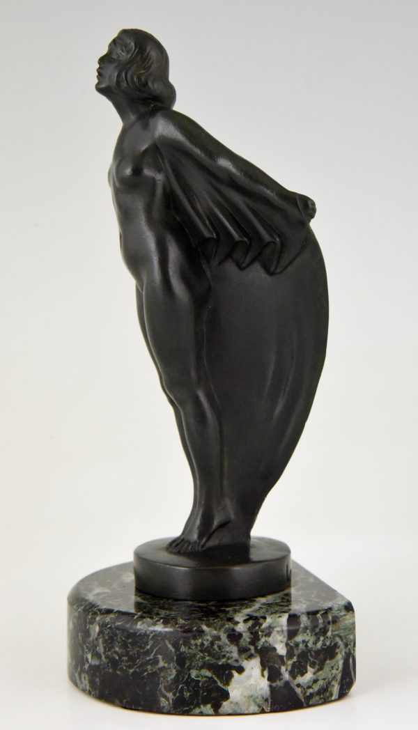 Art Deco bookends nude with drape.