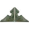 Art Deco bookends reading Medieval ladies