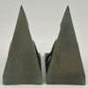 Art Deco bookends reading Medieval ladies