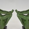 Art Deco bookends reading nudes