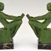 Art Deco bookends reading nudes