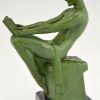 Art Deco bookends reading nudes