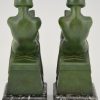 Art Deco bookends reading nudes Delassement