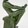 Art Deco bookends reading nudes Delassement