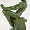 Art Deco bookends reading nudes Delassement