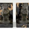 Art Deco bookends with bulldogs