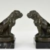 Art Deco bookends with bulldogs