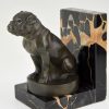 Art Deco bookends with bulldogs