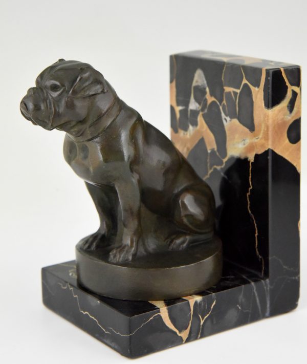 Art Deco bookends with bulldogs